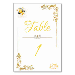 Golden frame table number