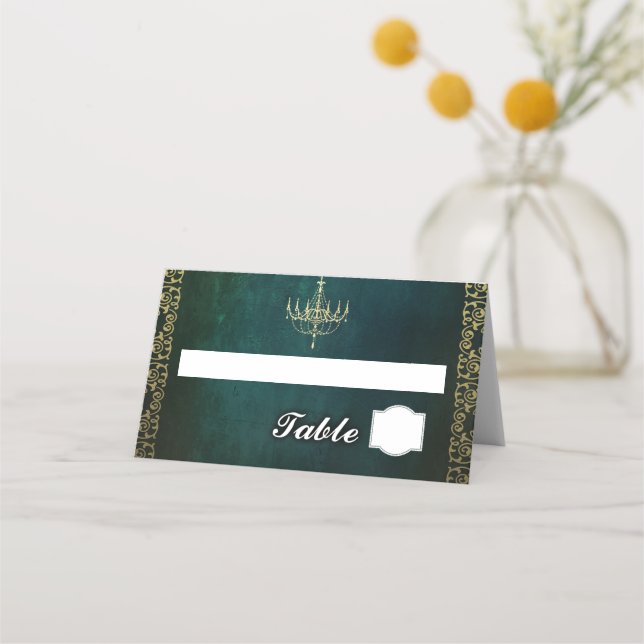 Golden frame vintage place card (Front)