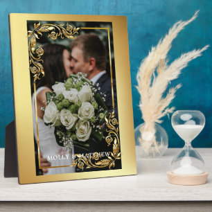 Golden frame Wedding Photo Plaque