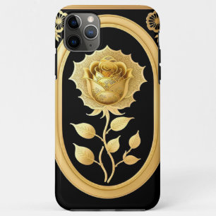 Golden Framed Rose Decorative Artwork iPhone 11 Pro Max Case