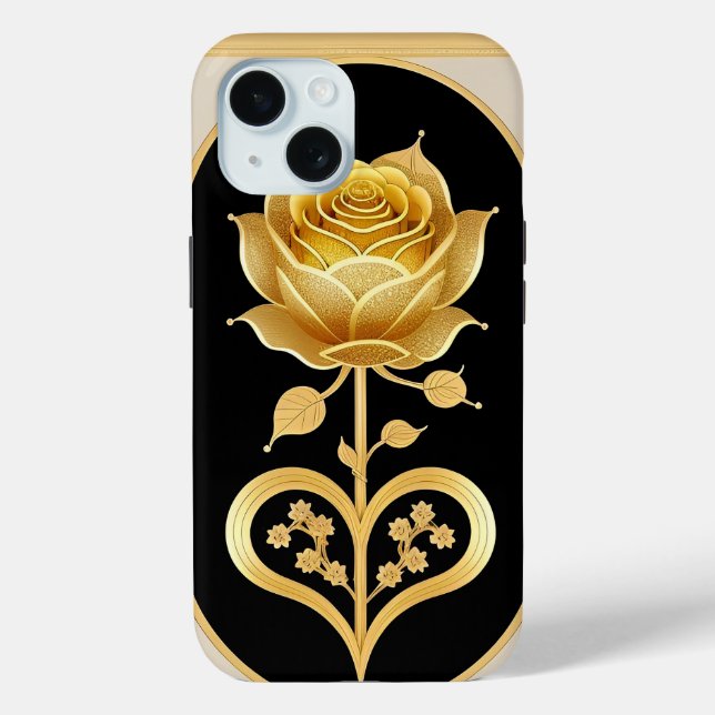 Golden Framed Rose Decorative Artwork Case-Mate iPhone Case (Back)