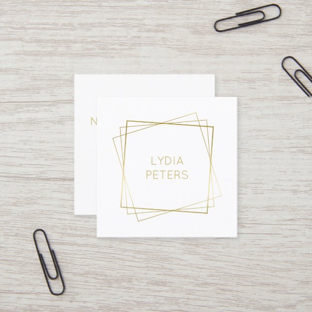 Golden Frames Square Business Card (Front/Back In Situ)