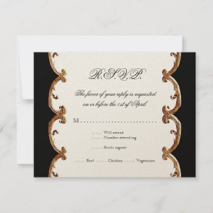 Golden French Swirl RSVP Response 50th Anniversary