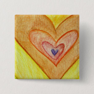 Golden Frienship Hearts Art Lapel Pins or Buttons