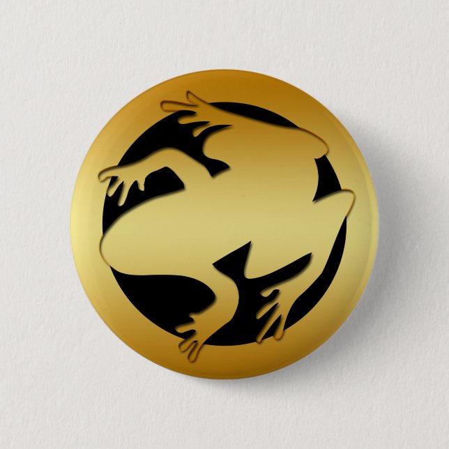 GOLDEN FROG 6 CM ROUND BADGE (Front)