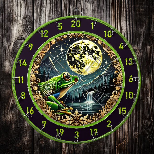 Golden Frog Hops Into Rustic Perfection Dartboard (Creator Uploaded)