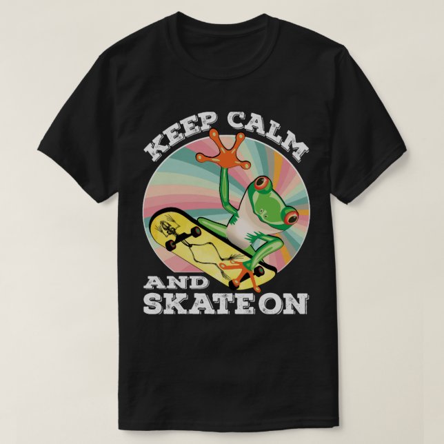 Golden Frog On Skateboard Design Gift idea, Yallow T-Shirt (Design Front)