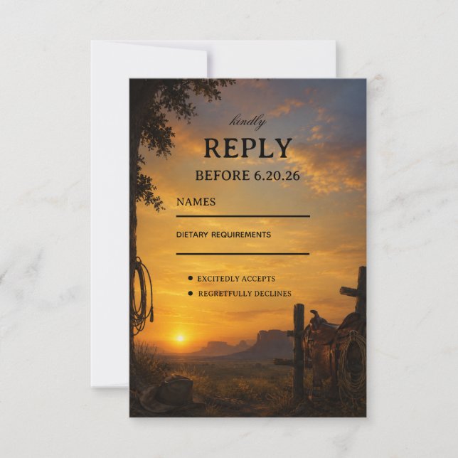 Golden Frontier Heritage RSVP Card (Front)
