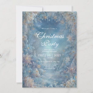 Golden Frost Winter Floral Wedding Invitation