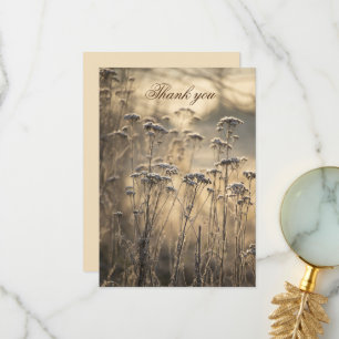 Golden Frosty Morning Flat Thank You Card