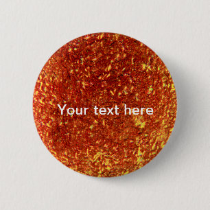 Golden fused glass 6 cm round badge