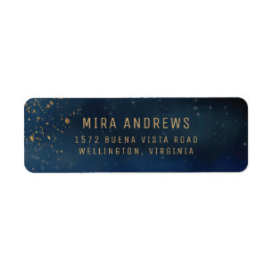 Golden Galaxy Return Address Label