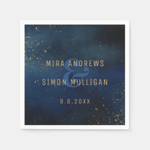 Golden Galaxy Wedding Shower Napkin