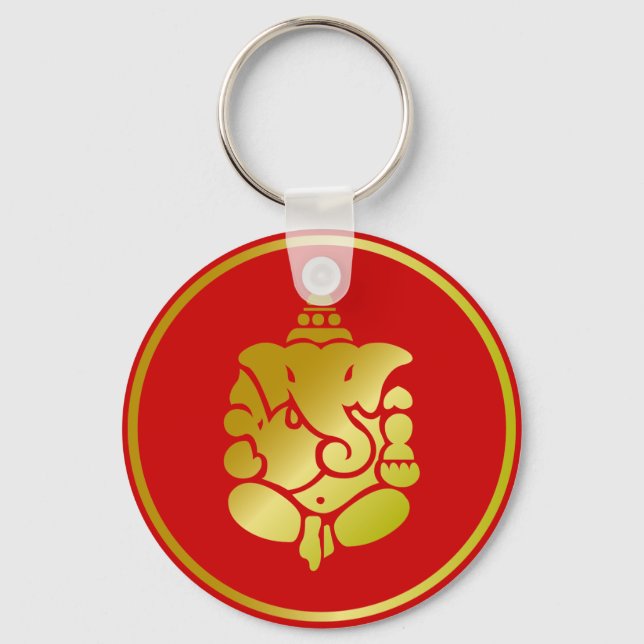 Golden Ganesha Key Ring (Front)