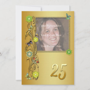Golden Garden 25th Birthday party invitation