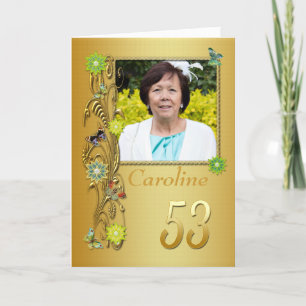 Golden Garden 53rd Photo Birthday Card