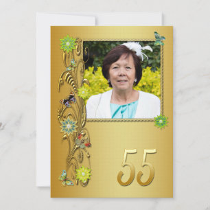 Golden Garden 55th Birthday party invitation