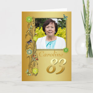 Golden Garden 83rd Photo Birthday Card