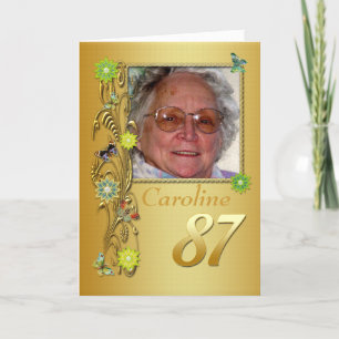Golden Garden 87th Photo Birthday Card