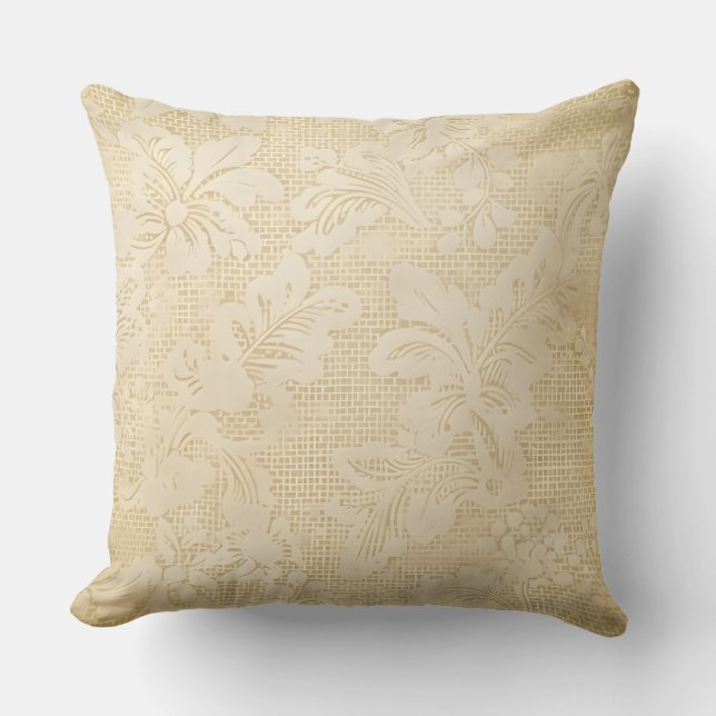 Golden Garden Serenity Throw Pillow Decorative (Front)
