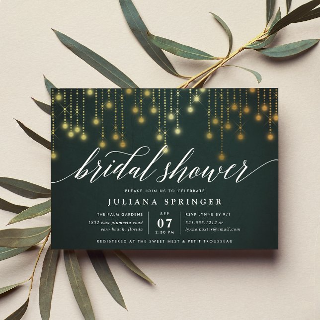 Golden Garland Bridal Shower Invitation (Creator Uploaded)