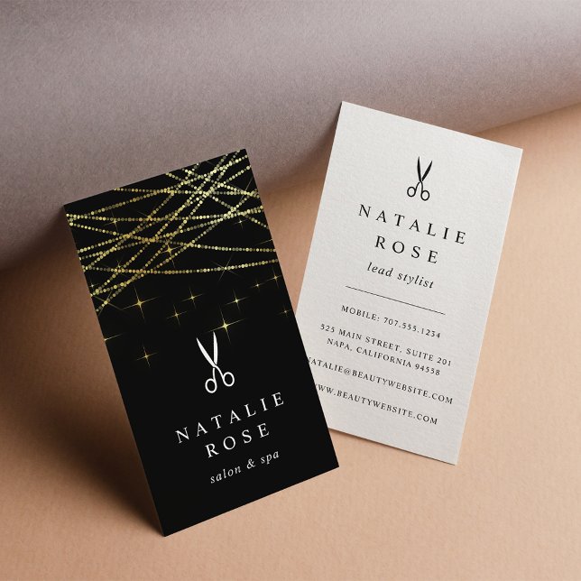 Golden Garland Hairstylist Business Card (Creator Uploaded)