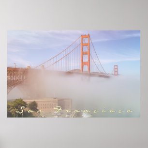 Golden Gate and Fog Poster