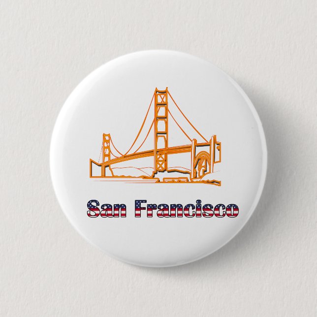 Golden Gate Bridge 6 Cm Round Badge (Front)