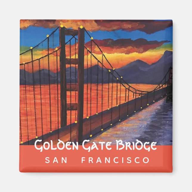 Golden Gate Bridge | Acrylic Painting | Magnet (Front)