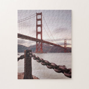 Golden Gate Bridge against mountains Jigsaw Puzzle