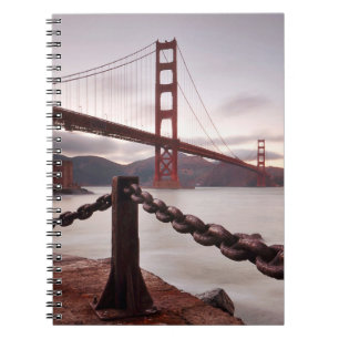 Golden Gate Bridge against mountains Notebook