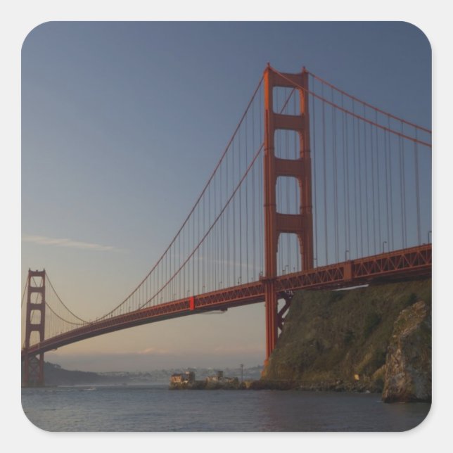 Golden Gate Bridge and San Francisco 3 Square Sticker (Front)