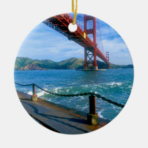 Golden Gate bridge and San Francisco Bay Ceramic Tree Decoration