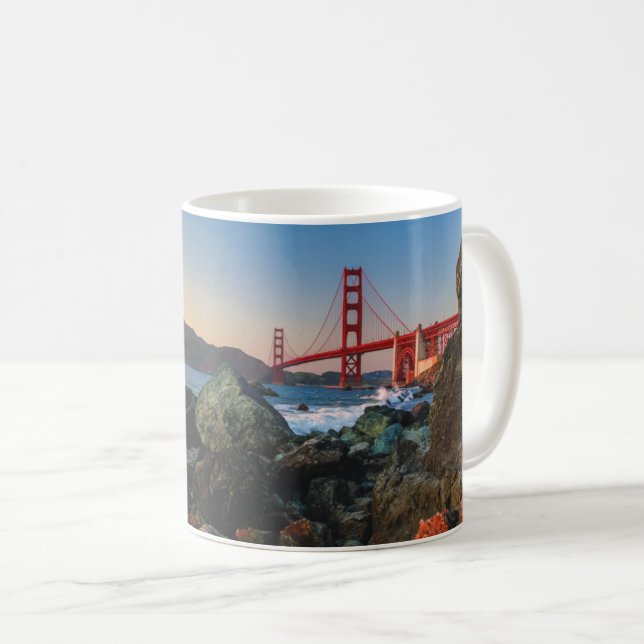 Golden Gate Bridge at Dusk | San Francisco Coffee Mug (Front Right)