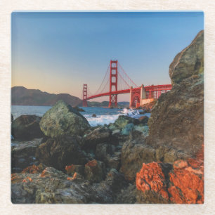Golden Gate Bridge at Dusk San Francisco Glass Coaster
