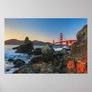Golden Gate Bridge at Dusk   San Francisco Poster