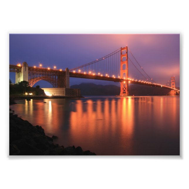 Golden Gate Bridge at Night Photo Print (Front)