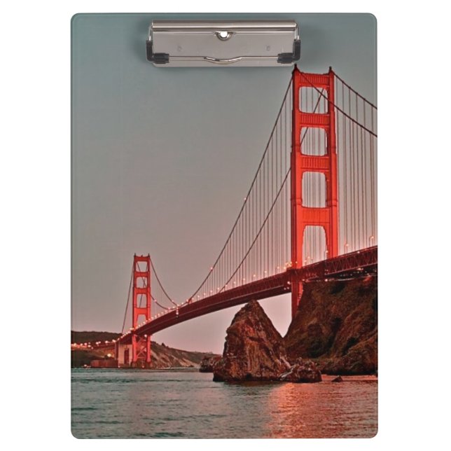 Golden Gate Bridge at Sun Down Clipboard (Front)