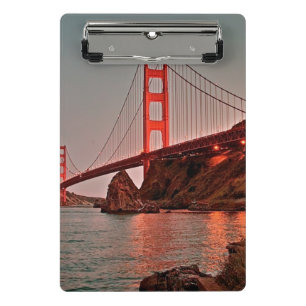 Golden Gate Bridge at Sun Down Mini Clipboard