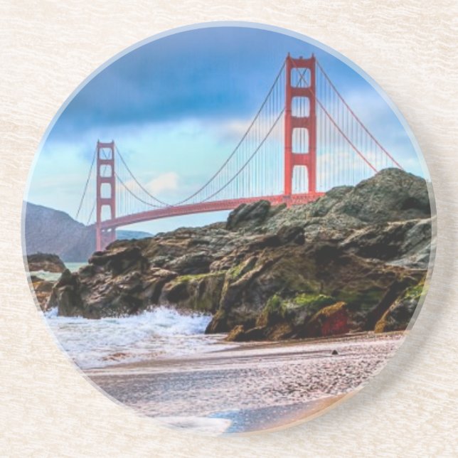 Golden Gate Bridge at sunset Coaster (Front)