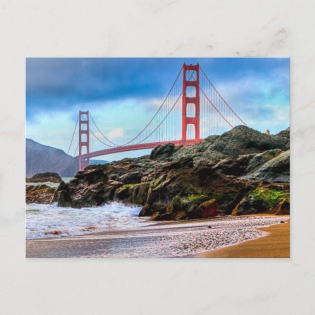 Golden Gate Bridge at sunset Postcard (Front)