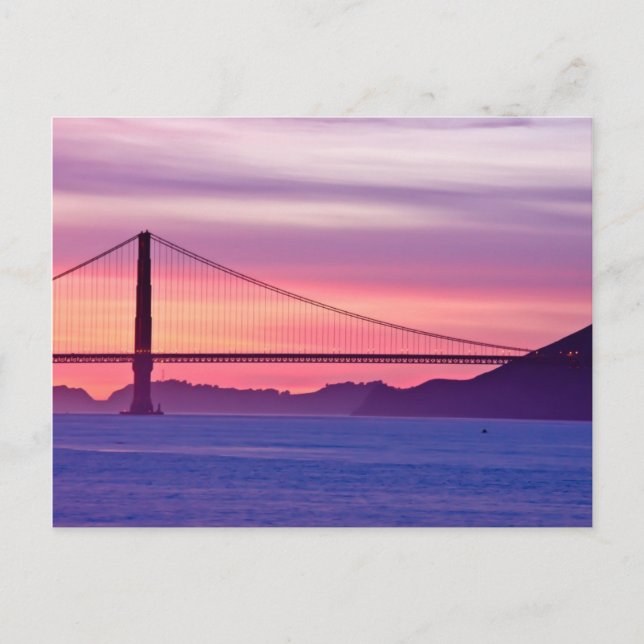 Golden Gate Bridge at Sunset Postcard (Front)