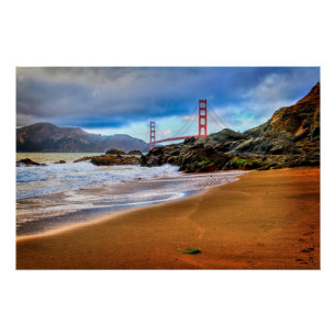 Golden Gate Bridge at sunset Poster