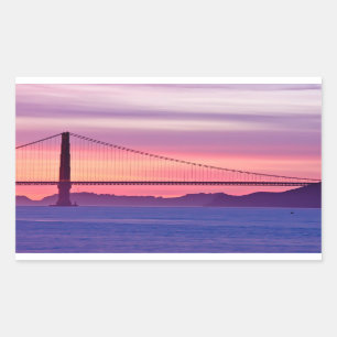 Golden Gate Bridge at Sunset Rectangular Sticker