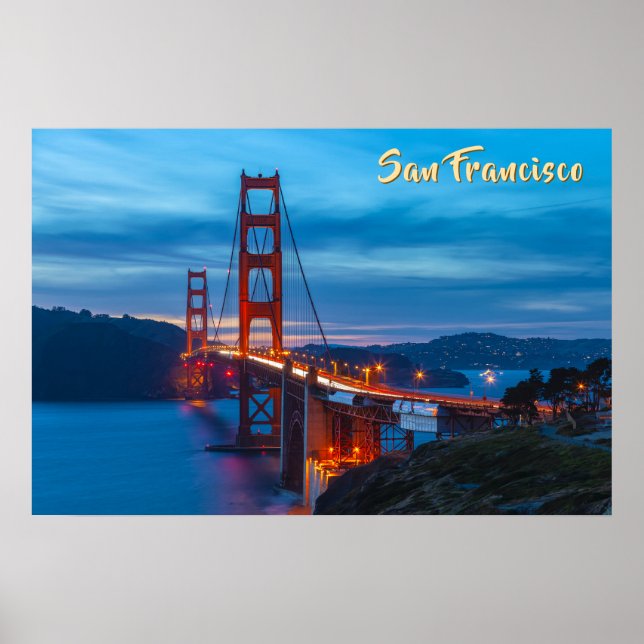 Golden Gate Bridge at Twilight Poster (Front)