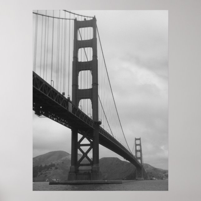 Golden Gate Bridge (Black and White) Poster (Front)