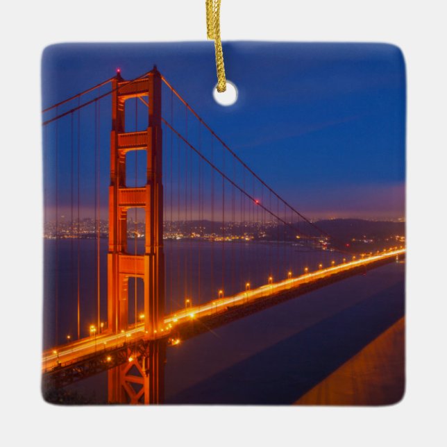 Golden Gate Bridge, California Ceramic Tree Decoration (Front)