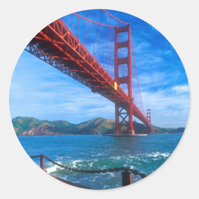 Golden Gate Bridge, California Classic Round Sticker (Front)