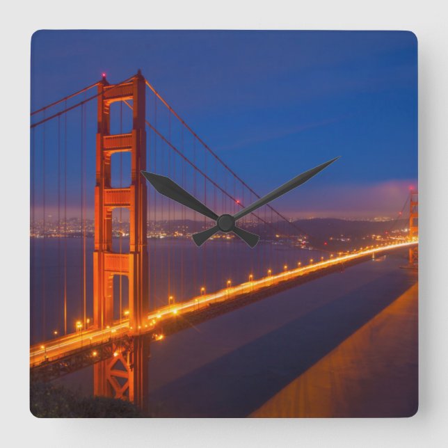 Golden Gate Bridge, California Square Wall Clock (Front)