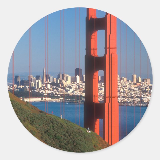 Golden Gate Bridge Classic Round Sticker (Front)